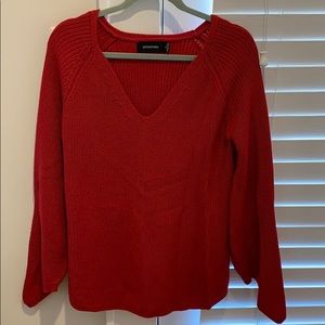 Red Bell-Sleeved Sweater